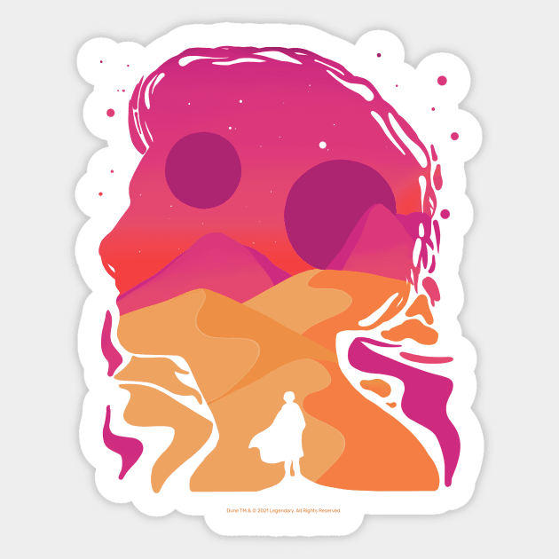 Paul Atreides on Arrakis, Double Exposure Minimalist Illustration Sticker by Dream Artworks